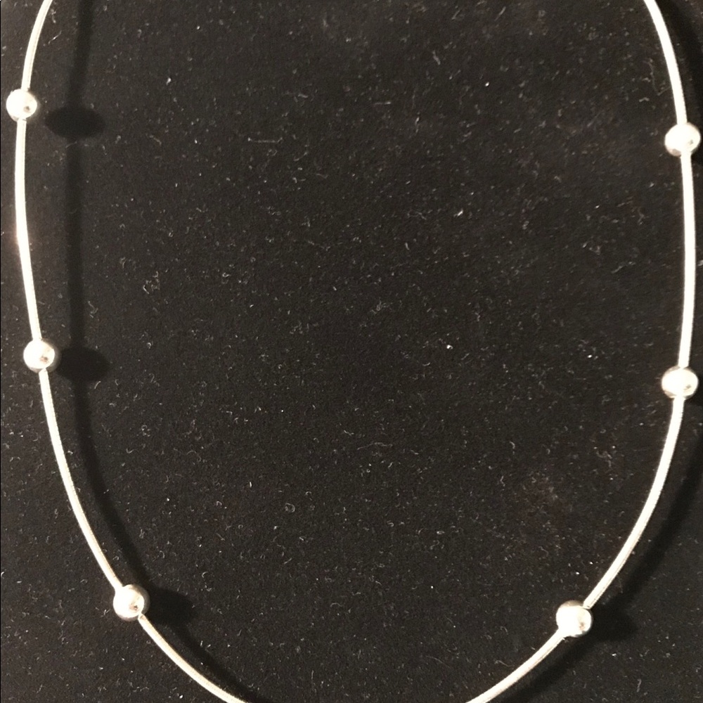Sterling silver ball sleek necklace